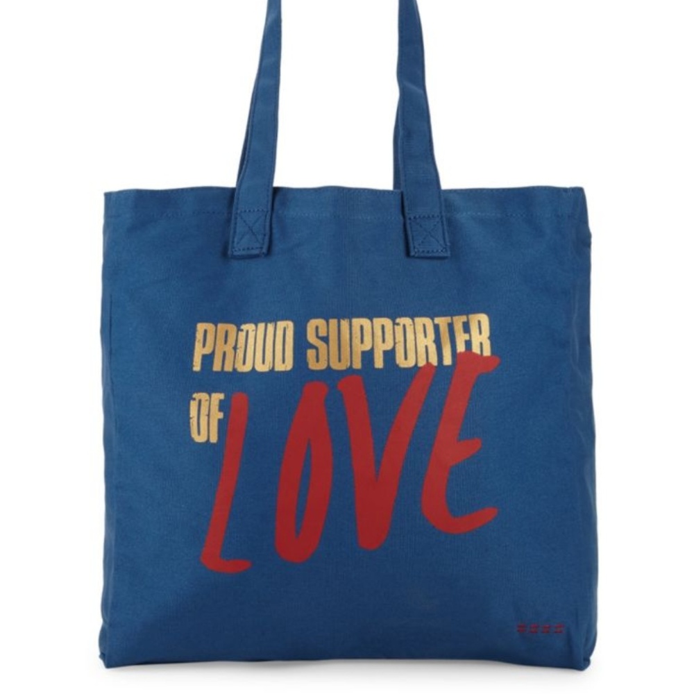 PEACE LOVE WORLD TOTE Bag PROUD SUPPORTER OF LOVE